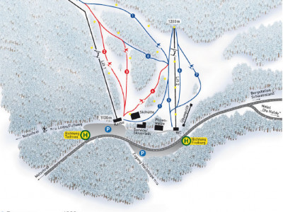 Pistenplan  im Skigebiet Haldenköpfle - ein Skigebiet in Schwarzwald