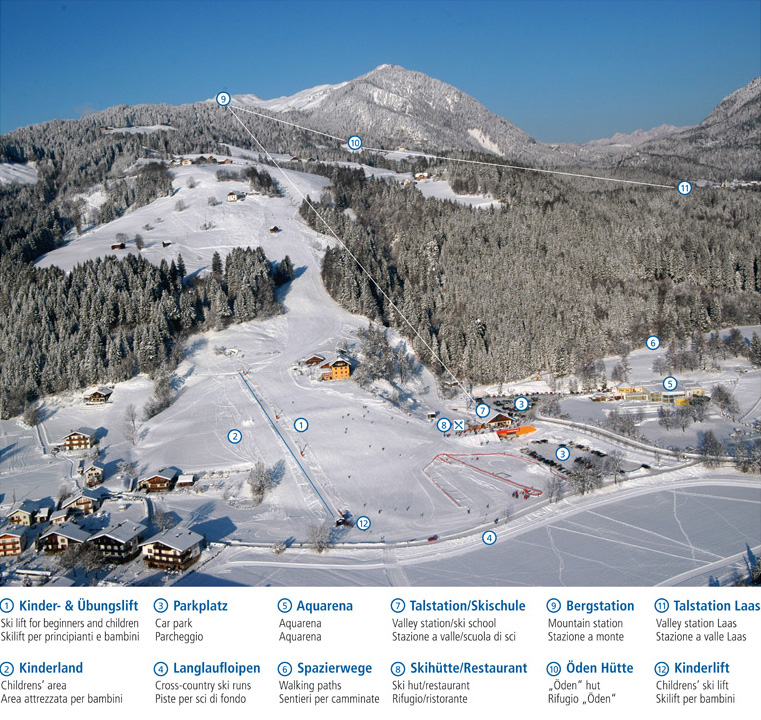 Pistenplan  im Skigebiet Kötschach - Mauthen - ein Skigebiet in Kärnten