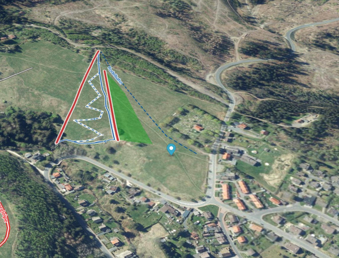 Pistenplan  im Skigebiet Altenau - Auf der Rose - ein Skigebiet in Harz