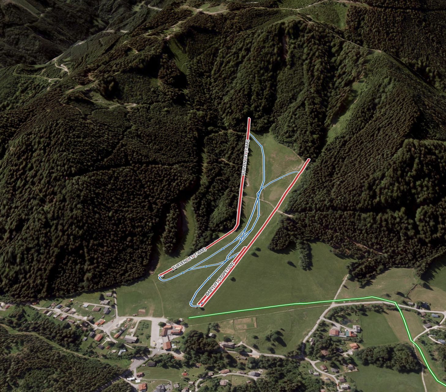 Pistenplan  im Skigebiet Bodental - ein Skigebiet in Kärnten