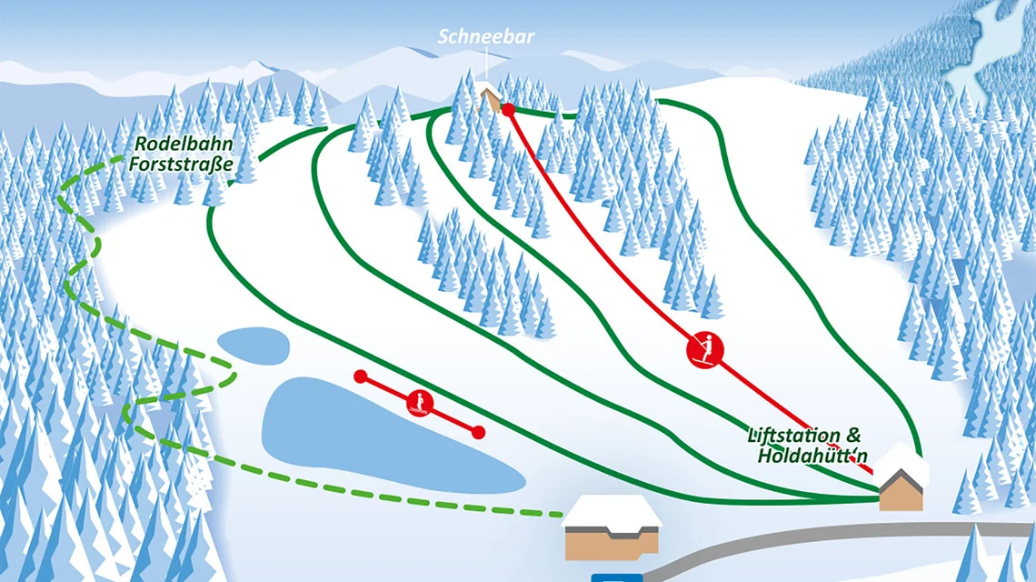 Pistenplan  im Skigebiet Pirstingerkogellift - ein Skigebiet in Steiermark