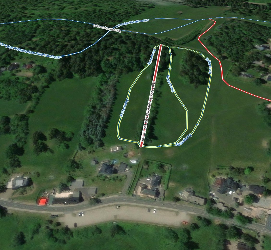 Pistenplan  im Skigebiet Schellerhau - ein Skigebiet in Erzgebirge