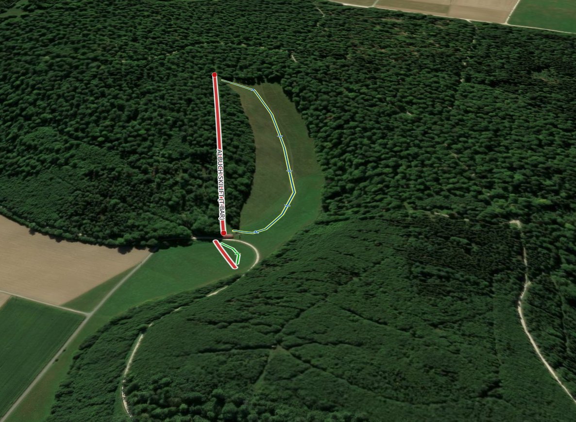 Pistenplan  im Skigebiet Schnaitheim-Albuch - ein Skigebiet in Schwäbische Alb