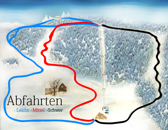 Pistenplan  im Skigebiet Seiffen - ein Skigebiet in Erzgebirge