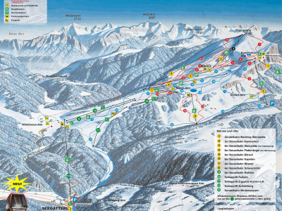 Pistenplan  im Skigebiet Reit im Winkl - Winklmoosalm - ein Skigebiet in Oberbayern
