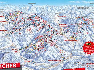 Pistenplan Skiwelt im Skigebiet Kelchsau - ein Skigebiet in Tirol