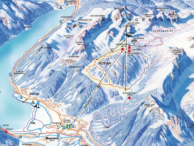 Pistenplan  im Skigebiet Maurach - Rofan - ein Skigebiet in Tirol