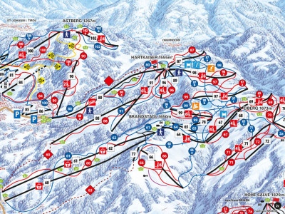 Pistenplan Skiwelt im Skigebiet Scheffau - ein Skigebiet in Tirol