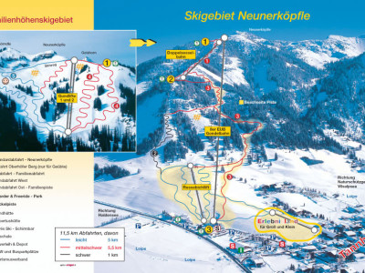 Pistenplan  im Skigebiet Tannheim - Neunerköpfle - ein Skigebiet in Tirol