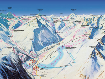 Pistenplan  im Skigebiet Vent - ein Skigebiet in Tirol