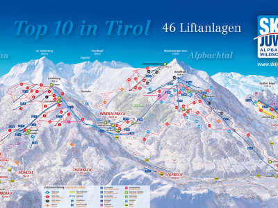 Pistenplan  im Skigebiet Wildschönau - ein Skigebiet in Tirol