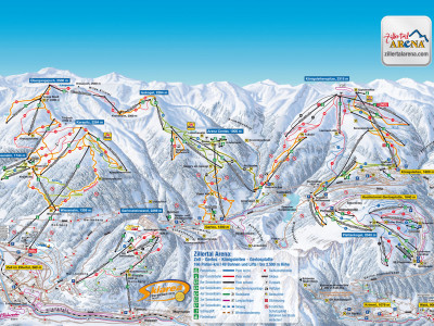 Pistenplan  im Skigebiet Gerlosstein - Ramsberg - ein Skigebiet in Tirol