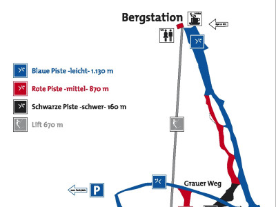 Pistenplan  im Skigebiet Tabarz - Inselsberg - Datenberg - ein Skigebiet in Thüringer Wald