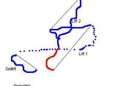 Pistenplan  im Skigebiet Kochel - Pessenbach - ein Skigebiet in Oberbayern