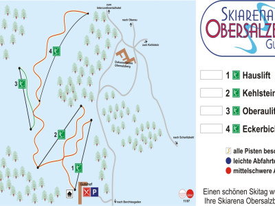 Pistenplan  im Skigebiet Berchtesgaden - Obersalzberg - ein Skigebiet in Oberbayern