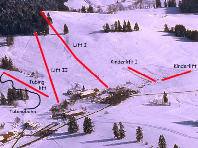 Pistenplan  im Skigebiet Hopfen - ein Skigebiet in Allgäu