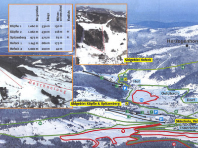Pistenplan  im Skigebiet Bernau - Hofeck - Köpfle - ein Skigebiet in Schwarzwald