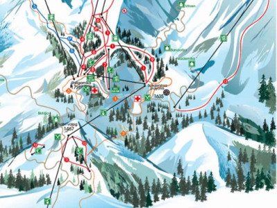 Pistenplan  im Skigebiet Bansko - ein Skigebiet in Piringebirge