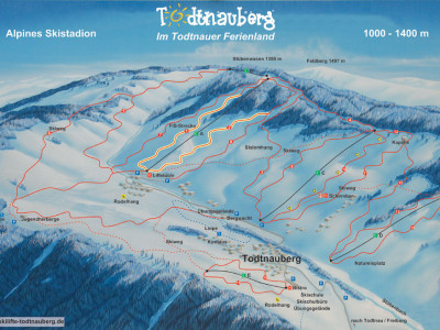 Pistenplan  im Skigebiet Todtnauberg - ein Skigebiet in Schwarzwald