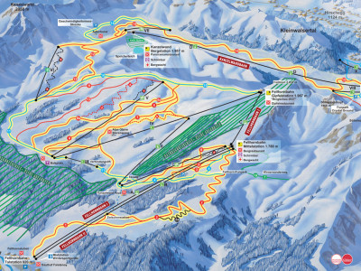 Pistenplan  im Skigebiet Fellhorn - Kanzelwand - ein Skigebiet in Schwarzwald