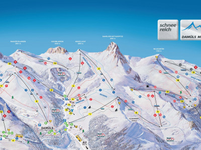 Pistenplan  im Skigebiet Damüls - ein Skigebiet in Vorarlberg