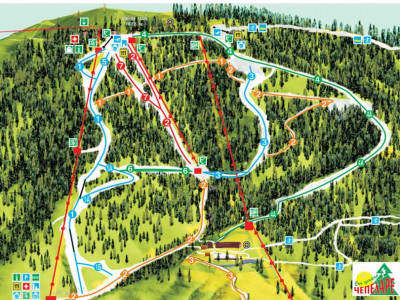 Pistenplan  im Skigebiet Chepelare - ein Skigebiet in Rhodopen