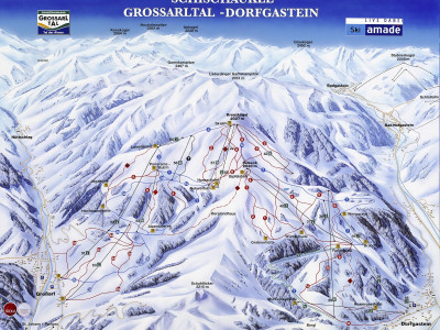 Pistenplan  im Skigebiet Dorfgastein - ein Skigebiet in Salzburger Land