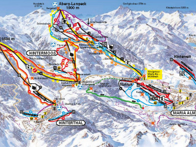 Pistenplan Maria Alm im Skigebiet Hochkönig - Dienten - ein Skigebiet in Salzburger Land