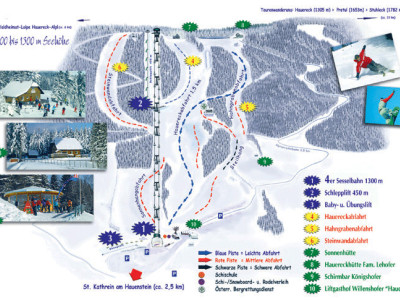 Pistenplan  im Skigebiet Hauereck - ein Skigebiet in Steiermark