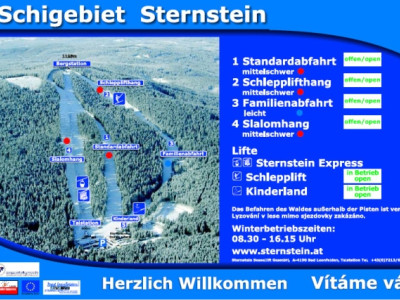 Pistenplan  im Skigebiet Bad Leonfelden - Sternstein - ein Skigebiet in Oberösterreich