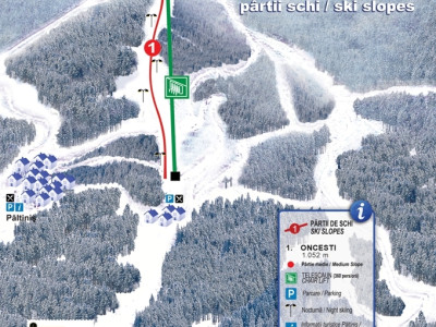 Pistenplan Oncești im Skigebiet Paltinis - ein Skigebiet in Südkarpaten - Cindrelgebirge