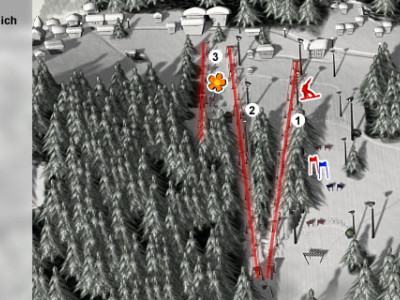 Pistenplan  im Skigebiet Kirchschlag - ein Skigebiet in Oberösterreich