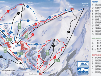 Pistenplan  im Skigebiet Hochkar - ein Skigebiet in Niederösterreich
