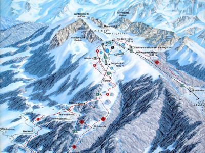 Pistenplan  im Skigebiet Andelsbuch - ein Skigebiet in Vorarlberg