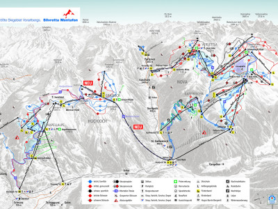 Pistenplan  im Skigebiet Silvretta - Montafon - ein Skigebiet in Vorarlberg