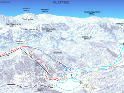 Pistenplan  im Skigebiet Flattnitz - ein Skigebiet in Kärnten