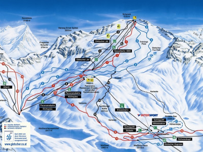 Pistenplan  im Skigebiet Mölltaler Gletscher - ein Skigebiet in Kärnten