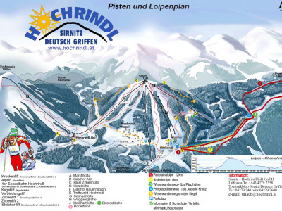 Pistenplan  im Skigebiet Sirnitz - Hochrindl - ein Skigebiet in Kärnten