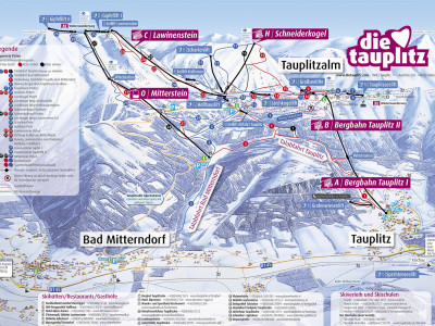 Pistenplan  im Skigebiet Tauplitz - Bad Mitterndorf - ein Skigebiet in Steiermark