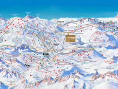 Pistenplan  im Skigebiet Stuben am Arlberg - ein Skigebiet in Vorarlberg
