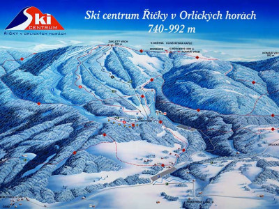 Pistenplan  im Skigebiet Ricky v O.h. - ein Skigebiet in Adlergebirge