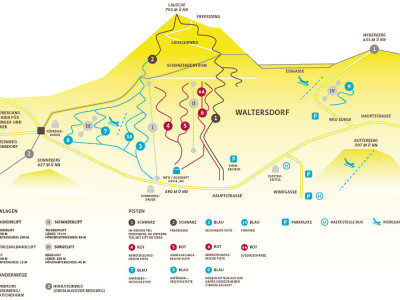 Pistenplan  im Skigebiet Waltersdorf - ein Skigebiet in Zittauer Gebirge