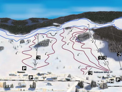 Pistenplan  im Skigebiet Holzhau - ein Skigebiet in Erzgebirge